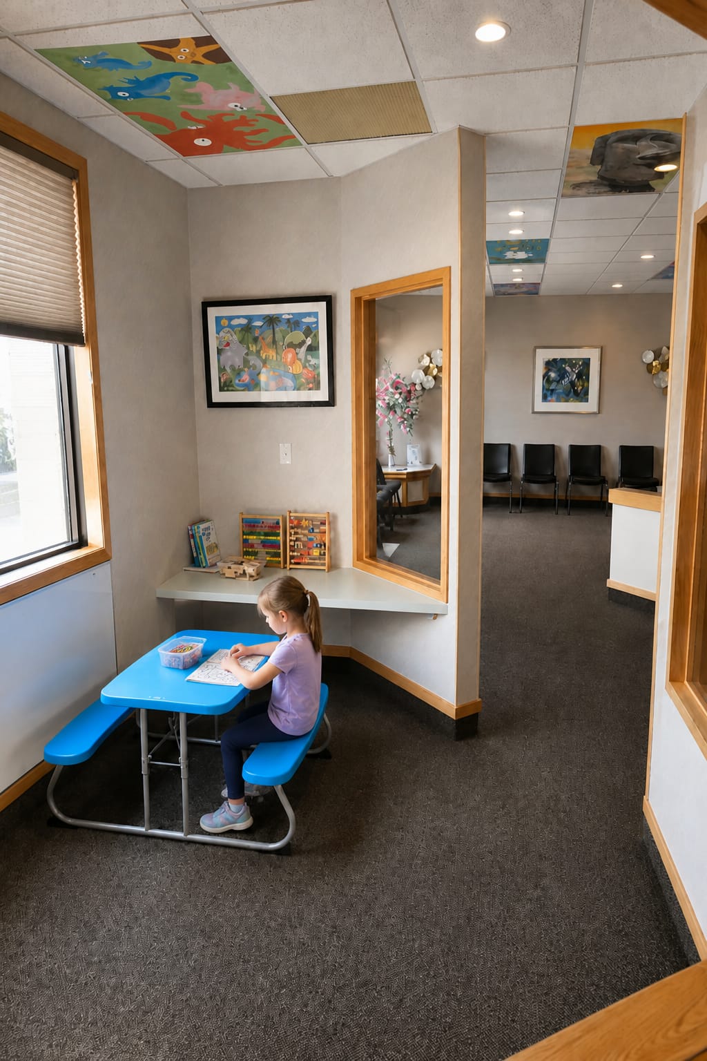 Child playing in the kids area at Crestwood Dental Clinic in Medicine Hat