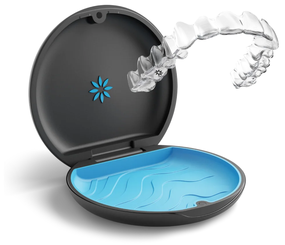Invisalign clear aligner tray with carrying case
