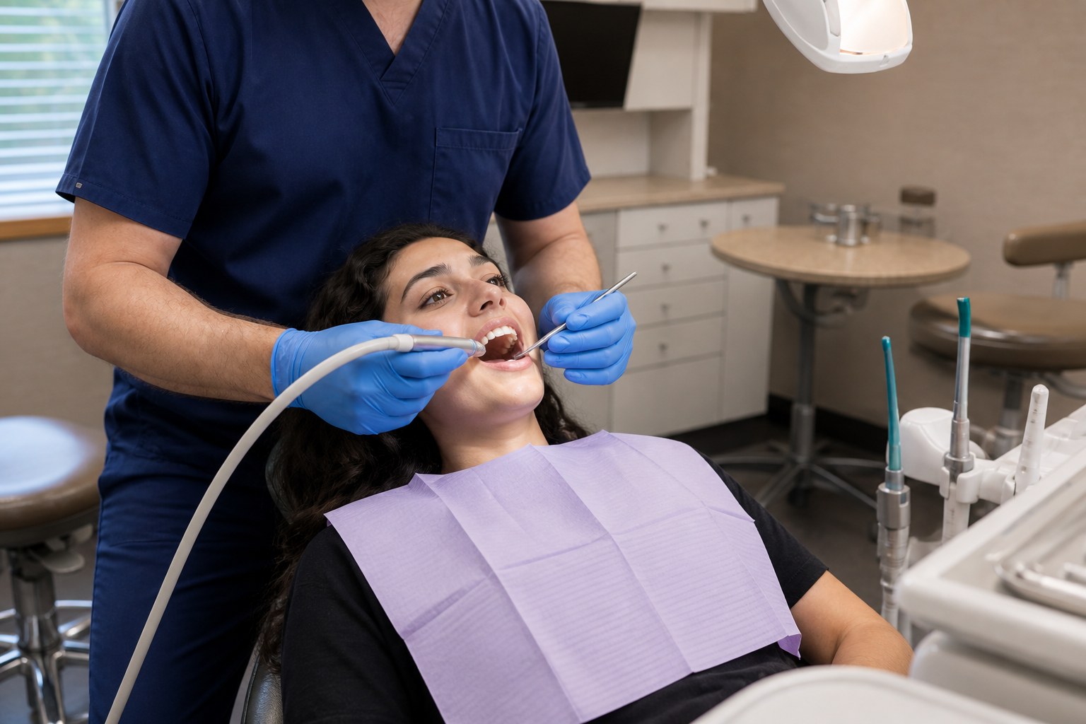 Restorative dental treatment in progress