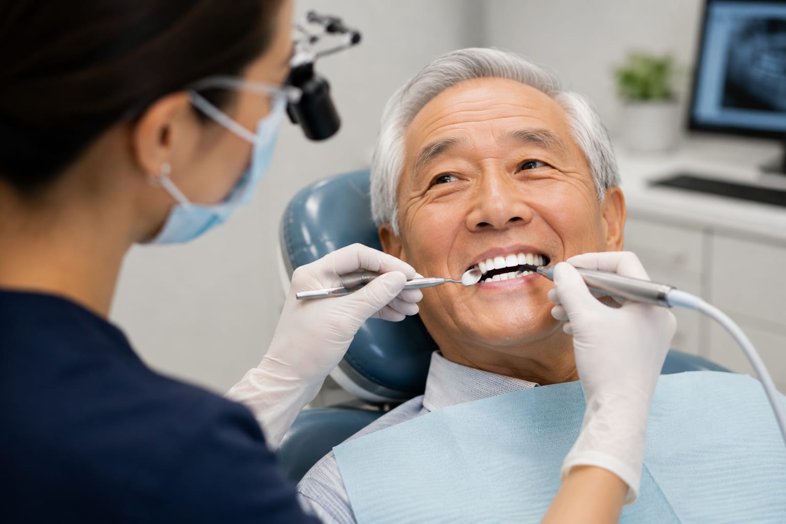 Happy family at a dental clinic