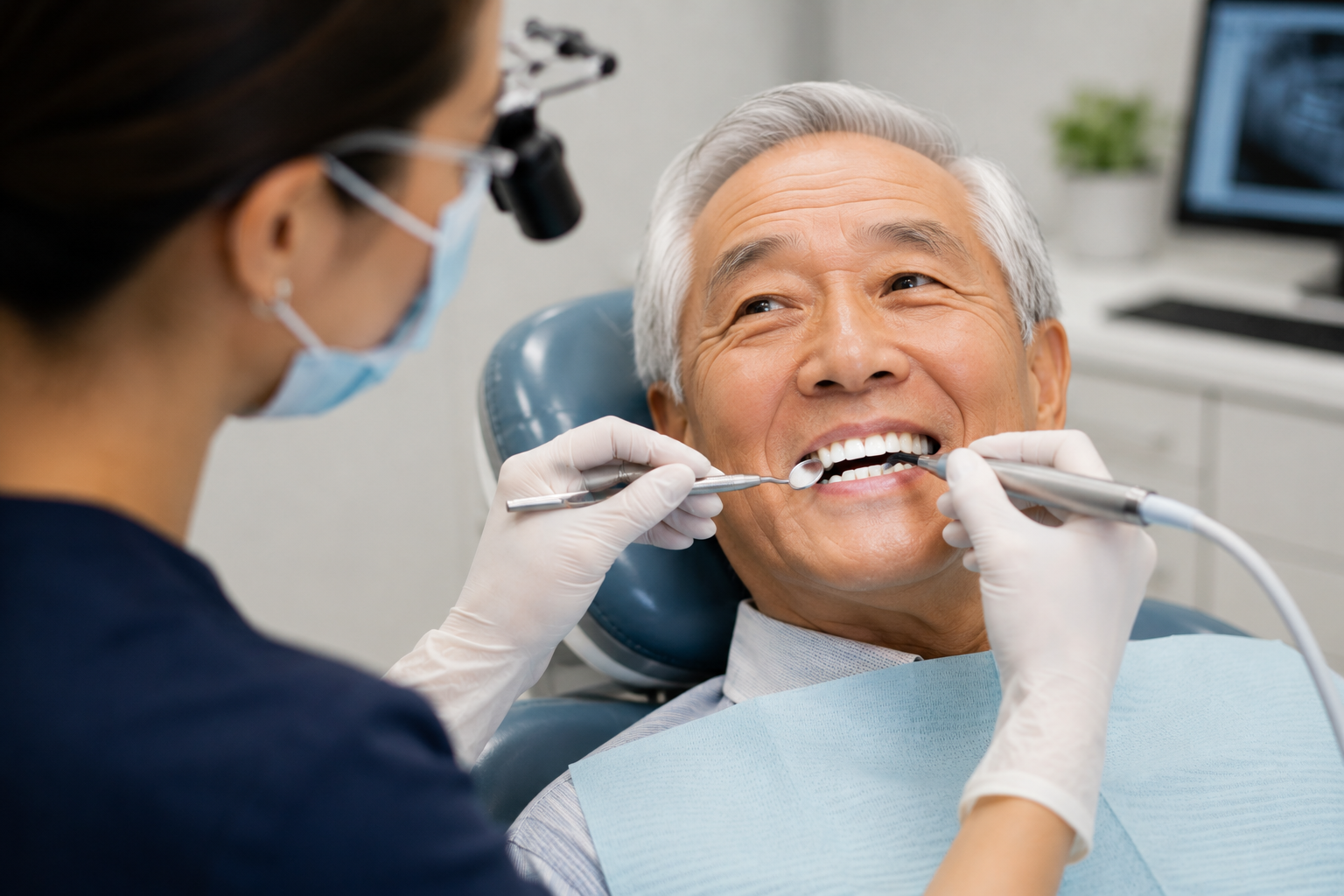 Happy family at a dental clinic